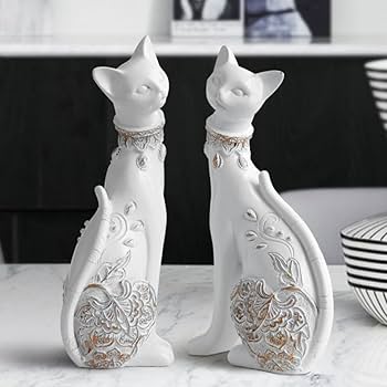 置物 マジェスティック アラビアンキャット 2体セット ホワイト Amazon.co.jp: [AiO JAPAN] 置物 マジェスティック アラビアン